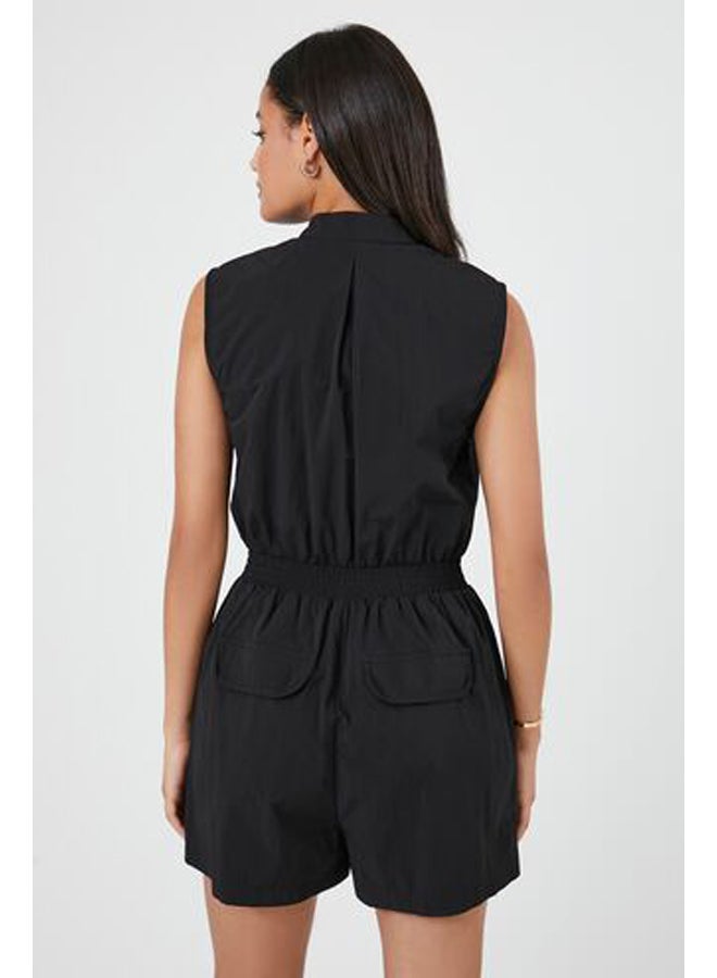 FOREVER 21 Sleeveless Zip-Up Cargo Romper Playsuit - Image 3