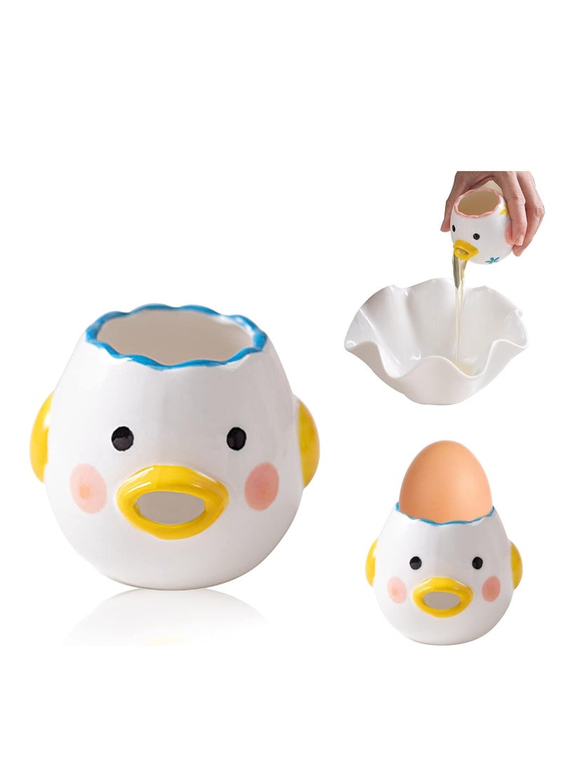 KASTWAVE Egg Separator, Cartoon Vomiting Chicken Egg White Separator Novelty Funny Portable Kitchen Gadgets Baking Tool Egg White for Kitchen, Bakery, Ceramics (1Pcs, Yellow)  - Image 1