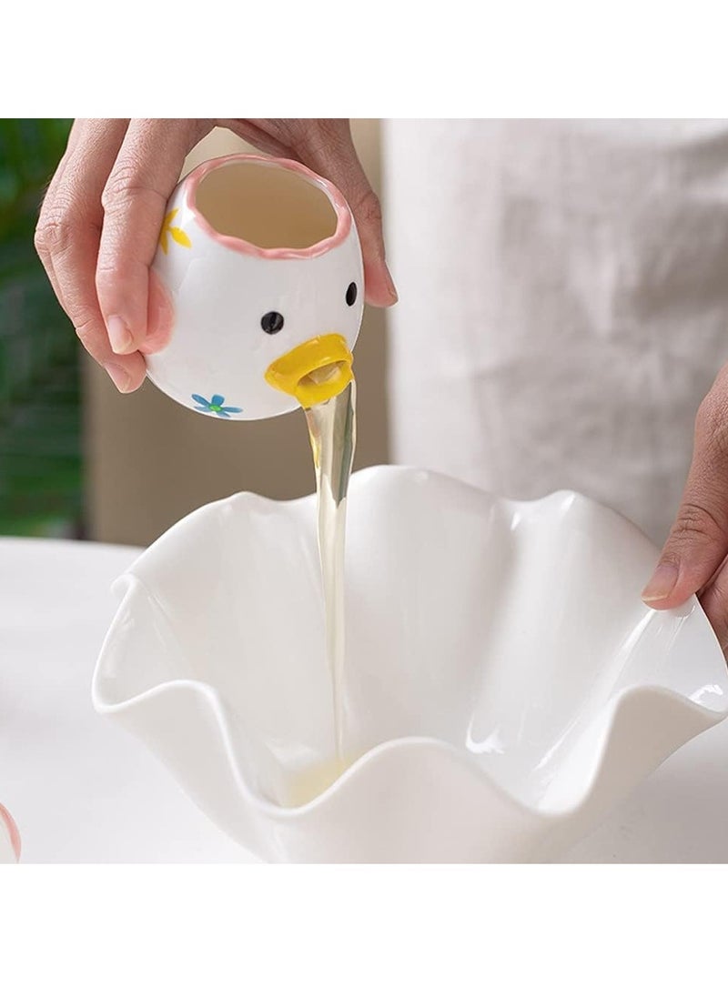 KASTWAVE Egg Separator, Cartoon Vomiting Chicken Egg White Separator Novelty Funny Portable Kitchen Gadgets Baking Tool Egg White for Kitchen, Bakery, Ceramics (1Pcs, Yellow)  - Image 3