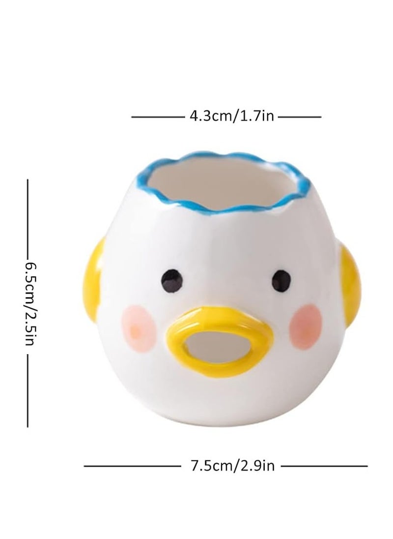 KASTWAVE Egg Separator, Cartoon Vomiting Chicken Egg White Separator Novelty Funny Portable Kitchen Gadgets Baking Tool Egg White for Kitchen, Bakery, Ceramics (1Pcs, Yellow)  - Image 2