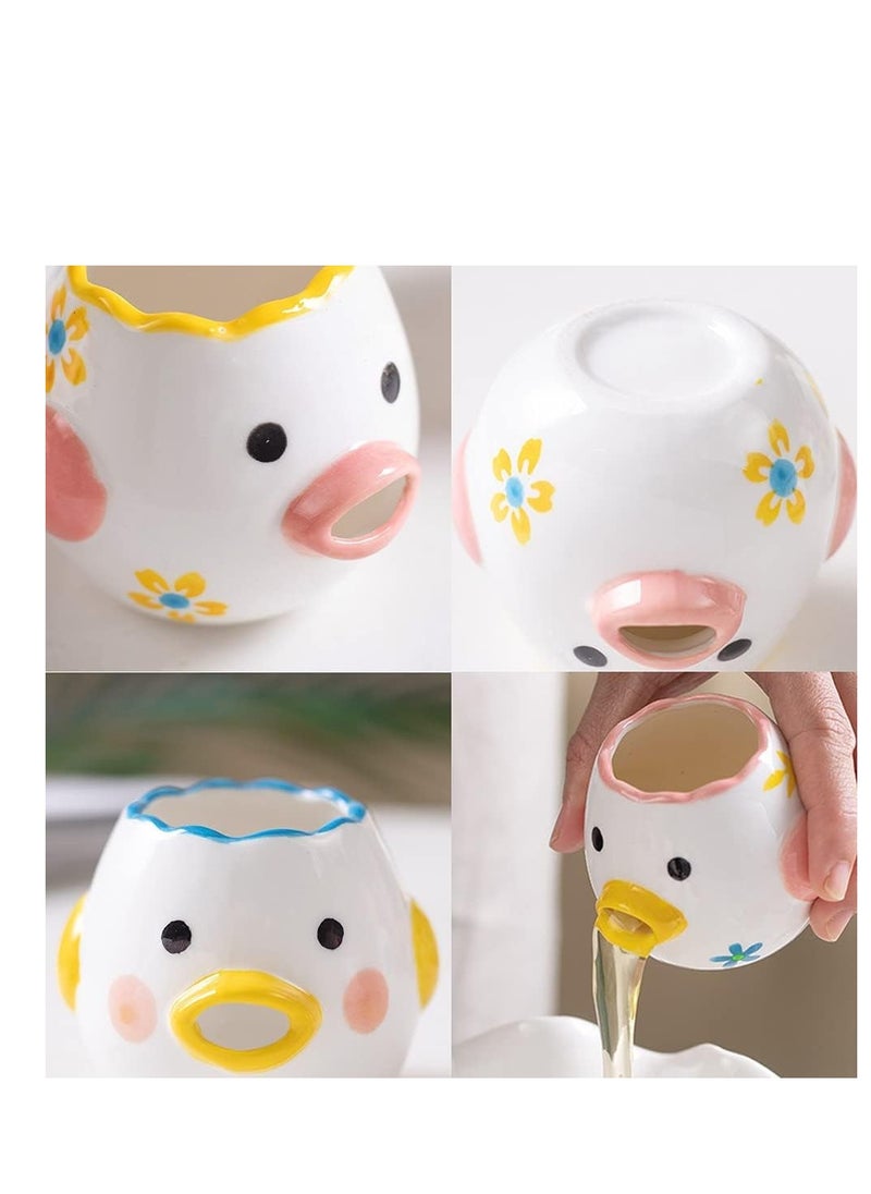 KASTWAVE Egg Separator, Cartoon Vomiting Chicken Egg White Separator Novelty Funny Portable Kitchen Gadgets Baking Tool Egg White for Kitchen, Bakery, Ceramics (1Pcs, Yellow)  - Image 5