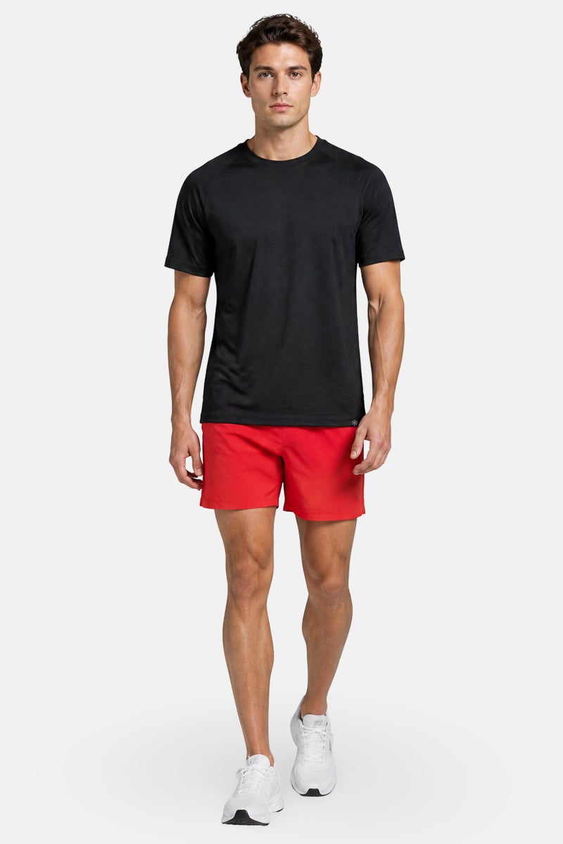 Gaiam Men Slim Fit Short Sleeve Training T-Shirt, Heather Black - Image 4