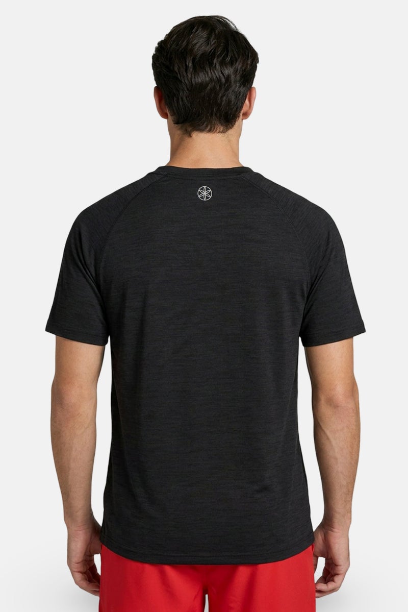 Gaiam Men Slim Fit Short Sleeve Training T-Shirt, Heather Black - Image 5