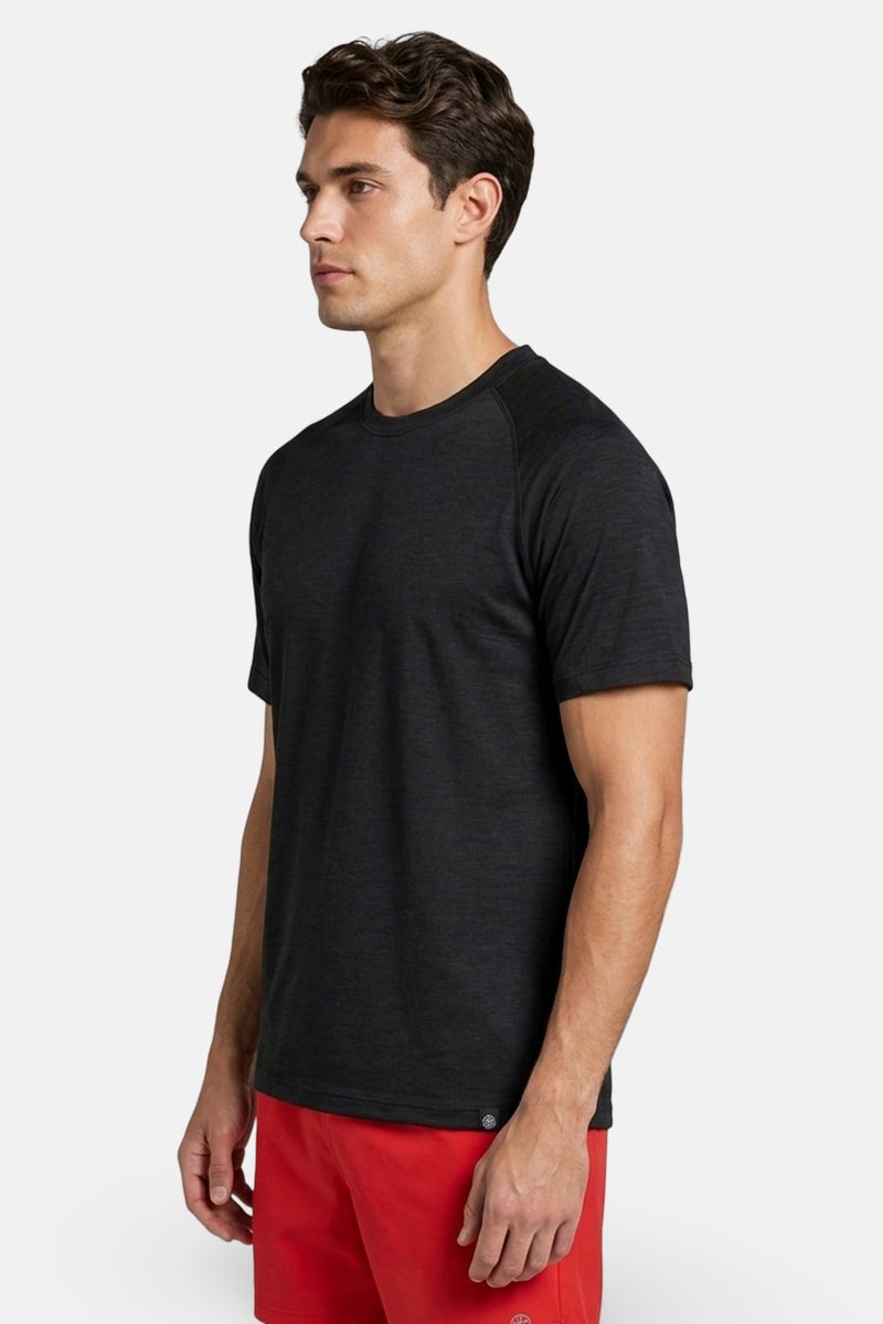 Gaiam Men Slim Fit Short Sleeve Training T-Shirt, Heather Black - Image 3