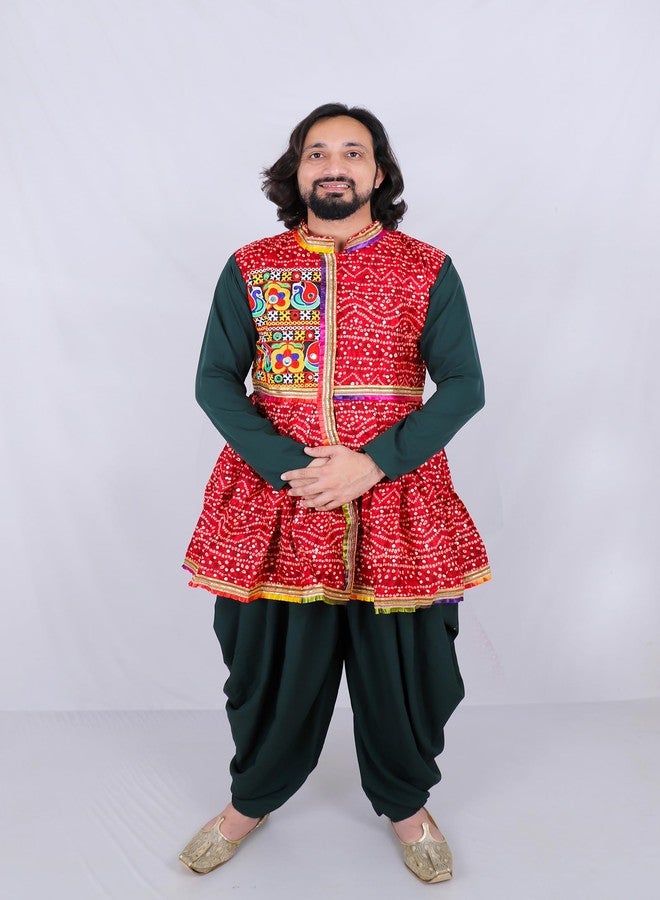 Aglare Cotton Gujarati Kedia Dhoti Dress For Boys,Kedia,Kurta Set For Boys Small And Adult,Stitched Red - Image 5