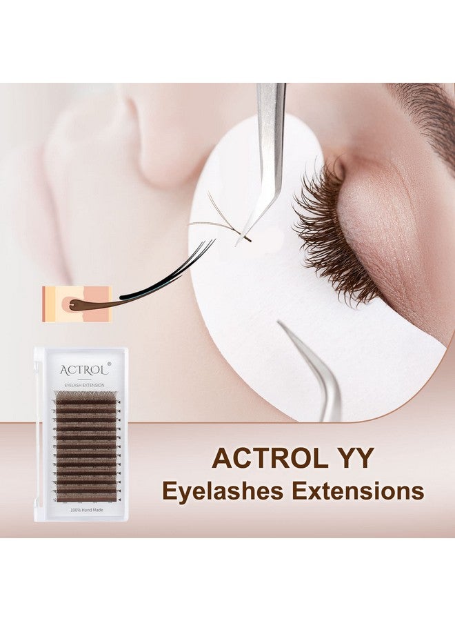 اكترول Yy رموش تمديد رموش بني D حليقة 0.07 مللي متر 11 مللي متر لاش حجم تمديد سهل المشجعين Y على شكل رموش ناعمة مسبقة الصنع - Image 4