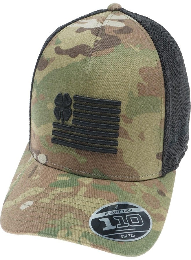 Black Clover, Unisex, Clover Nation 25 Adjustable Hat, Camo/Black Hat/Black Clover Nation Flag, One Size - Image 1