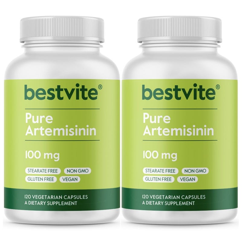BESTVITE Artemisinin 100mg 240 Vegetarian Capsules 2Pack No Stearates No Flow Agents Vegan Gluten Free Non GMO