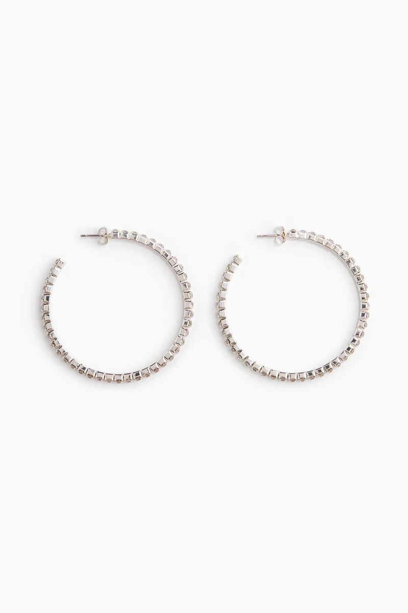 H&M Rhinestone hoop earrings