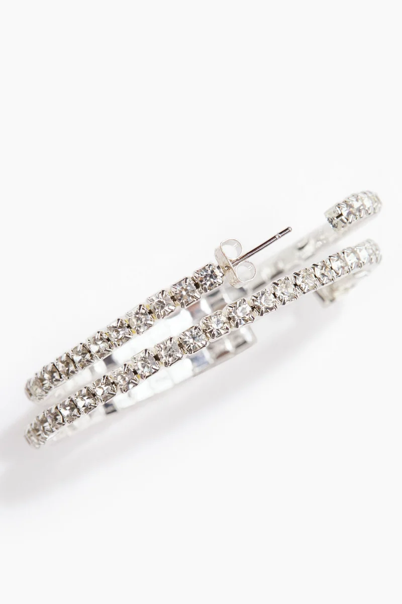H&M Rhinestone hoop earrings