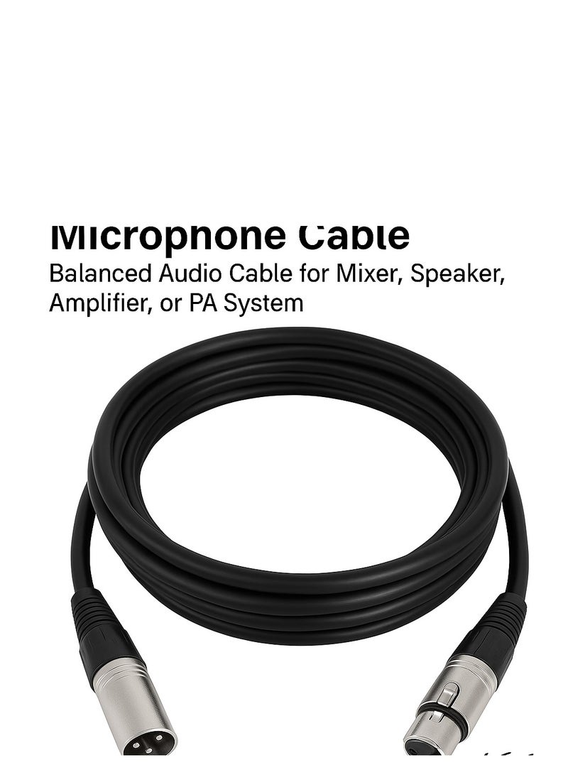 Mike Music 3M XLR Male to Female Microphone Cable – Balanced Audio Cable for Mixer, Speaker, Amplifier, or PA System – Durable Shielded Mic Lead – Mike Music  - Image 2