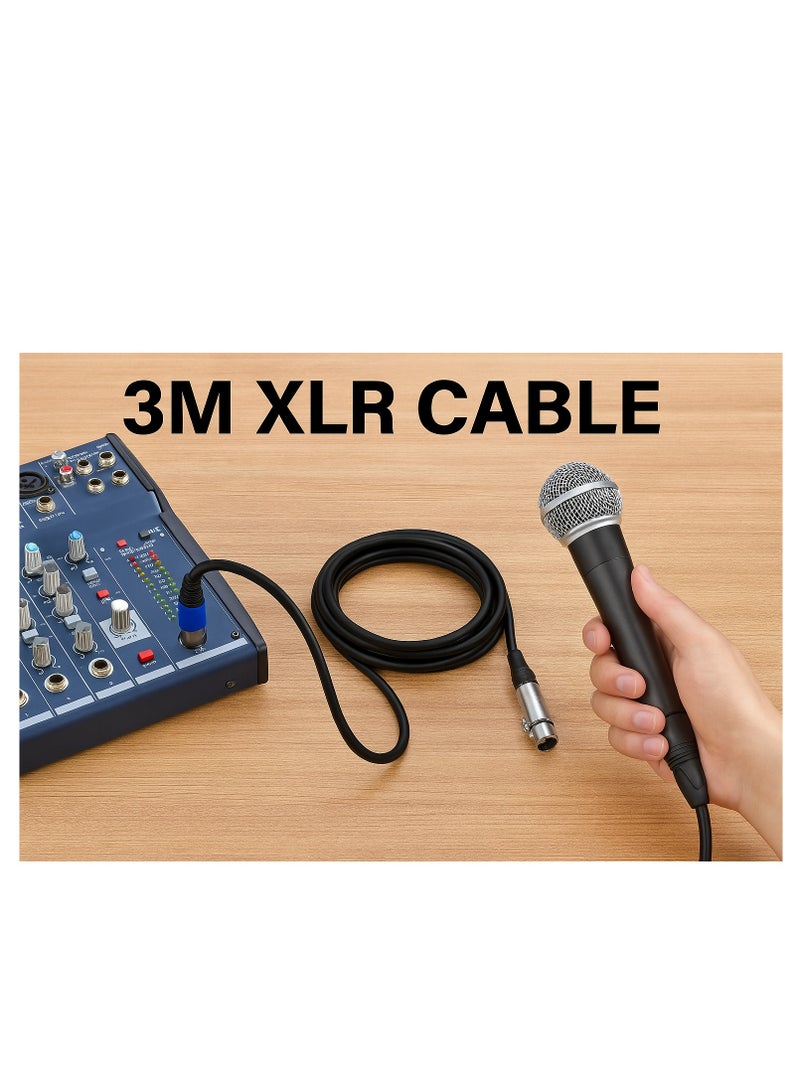 Mike Music 3M XLR Male to Female Microphone Cable – Balanced Audio Cable for Mixer, Speaker, Amplifier, or PA System – Durable Shielded Mic Lead – Mike Music  - Image 4