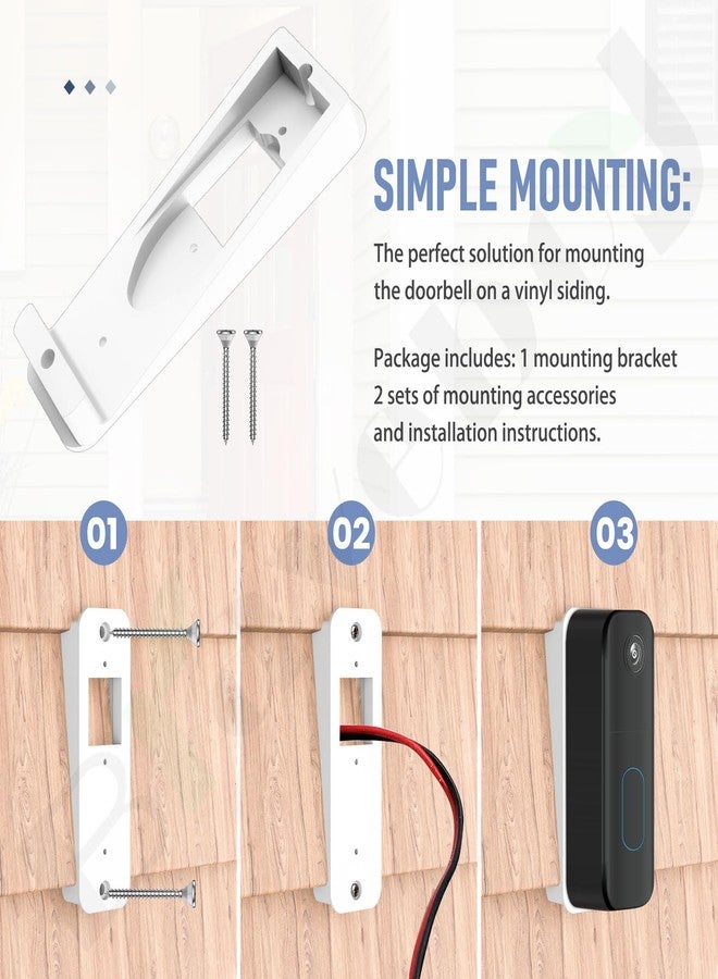 Braveboy Vinyl Siding Mount Compatible with Blink Doorbell, Doorbell Mount Angle Mount Wedge Use for Blink Video Doorbell, Included Mounting Hardware - Solve The Problem of The Doorbell Tilt - Image 5