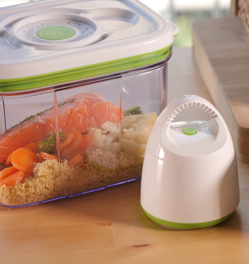 FOSA Vacuum Seal Food Storage System - Reusable Containers Starter Set with Vacuum Pump & 2 Large Stackable Containers for Freshness - Image 2