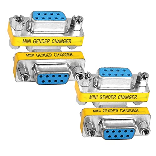 MEIRIYFA DB9 Gender Changer D-SUB 9 Pin RS-232 Connector Serial Port Cable Coupler Adapter for Serial Applications-4Pcs (Female to Female) - Image 1
