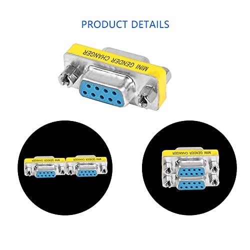 MEIRIYFA DB9 Gender Changer D-SUB 9 Pin RS-232 Connector Serial Port Cable Coupler Adapter for Serial Applications-4Pcs (Female to Female) - Image 2