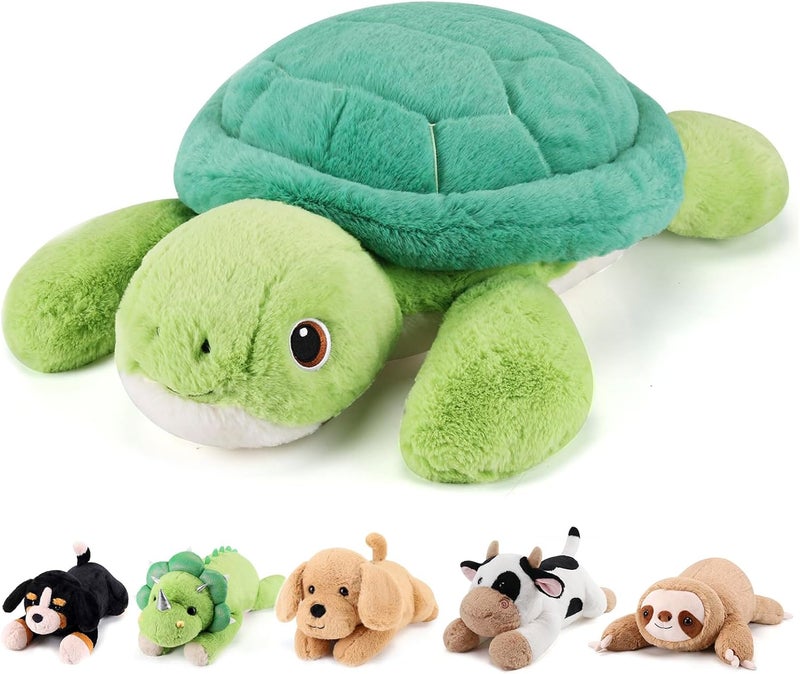 gnomantic Store Turtle Weighted Stuffed Animals - 22 Inch 4.5 Pounds Weighted Plushies Sea Turtle Stuffed Animal - Big Tortoise Plush Pillow - Cute Plush Toys Gifts for Kids & Adults (22" 4.5 lbs) - Image 1