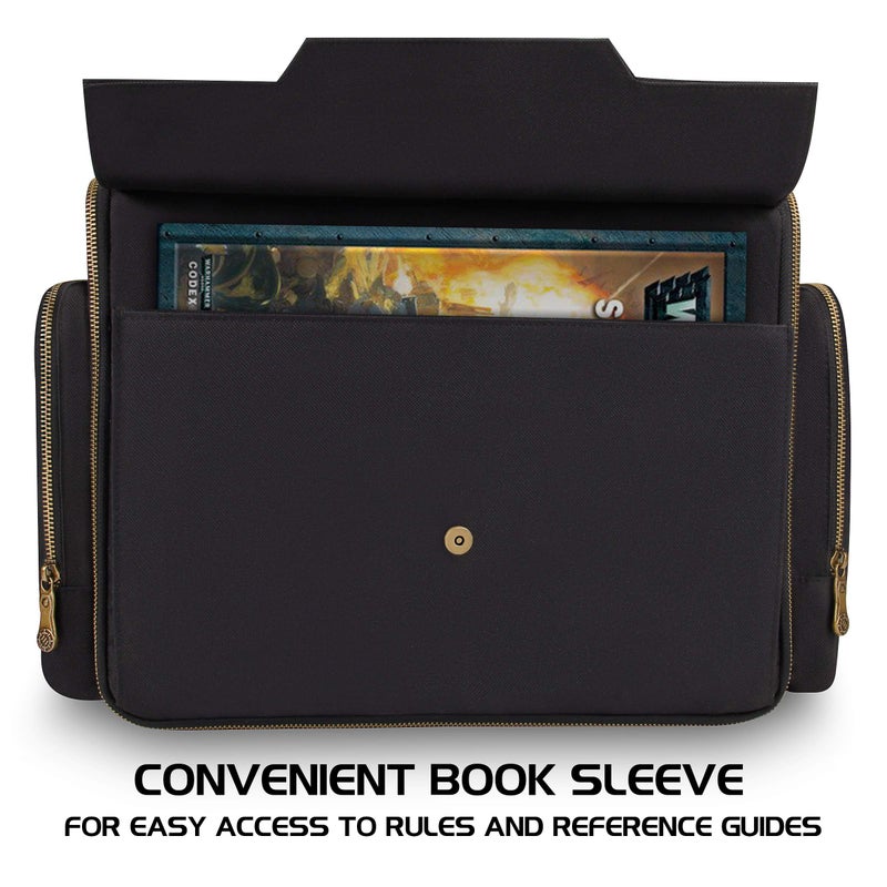 ENHANCE Portable Miniature Figure Storage & Carrying Case - 4 Foam Layers fits 108 Infantry Minis & Pick & Pluck for Large Figures - Book Sleeve & 2 Accessory Pockets for Measuring Tape, Dice & More - Image 5
