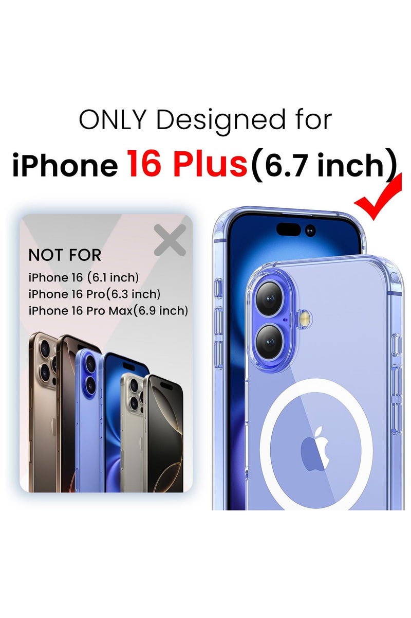 DUSALA 3 in 1 for iPhone 16 Plus Case Clear with MagSafe, Not Yellowing, Screen Protector*1 Camera Lens Protector*1, Military-Grade Protection for iPhone 16 Plus Phone Case 6.7 inch Clear - Image 2