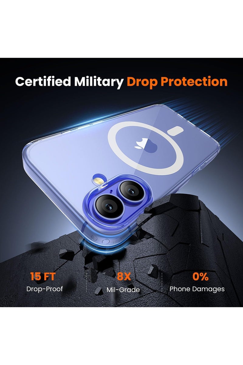 DUSALA 3 in 1 for iPhone 16 Plus Case Clear with MagSafe, Not Yellowing, Screen Protector*1 Camera Lens Protector*1, Military-Grade Protection for iPhone 16 Plus Phone Case 6.7 inch Clear - Image 5