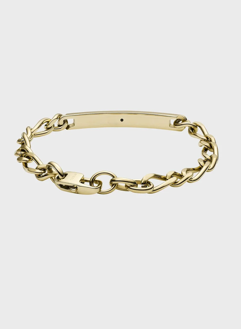 FOSSIL Gold-Tone Steel Plaque Bracelet