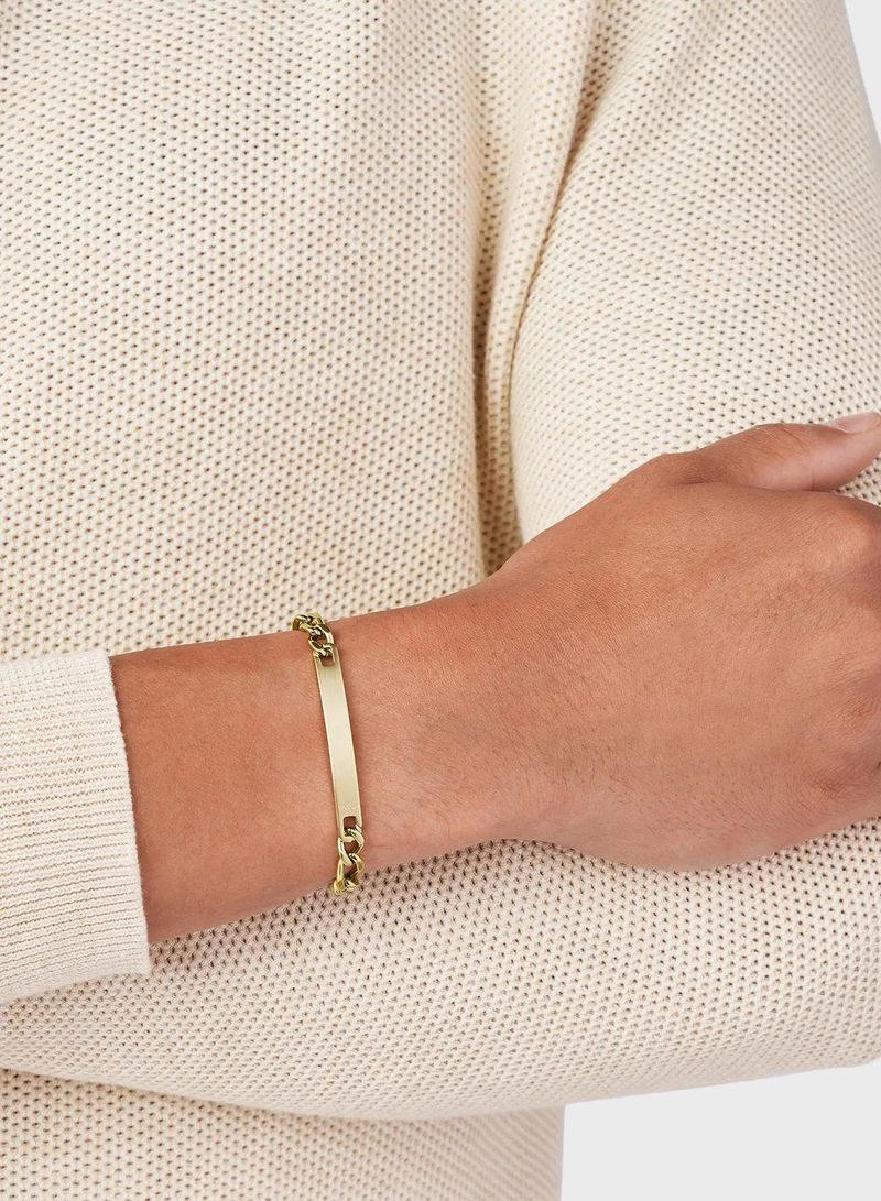 FOSSIL Gold-Tone Steel Plaque Bracelet