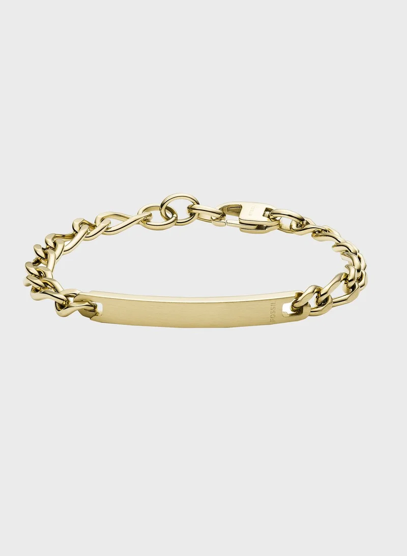 FOSSIL Gold-Tone Steel Plaque Bracelet