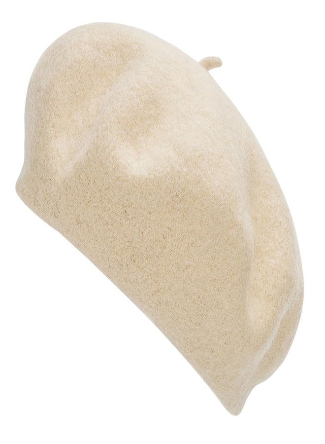 Vikodah Wool French Beret Hat Solid Color Beret Cap for Women Girls, Beige, M - Image 1