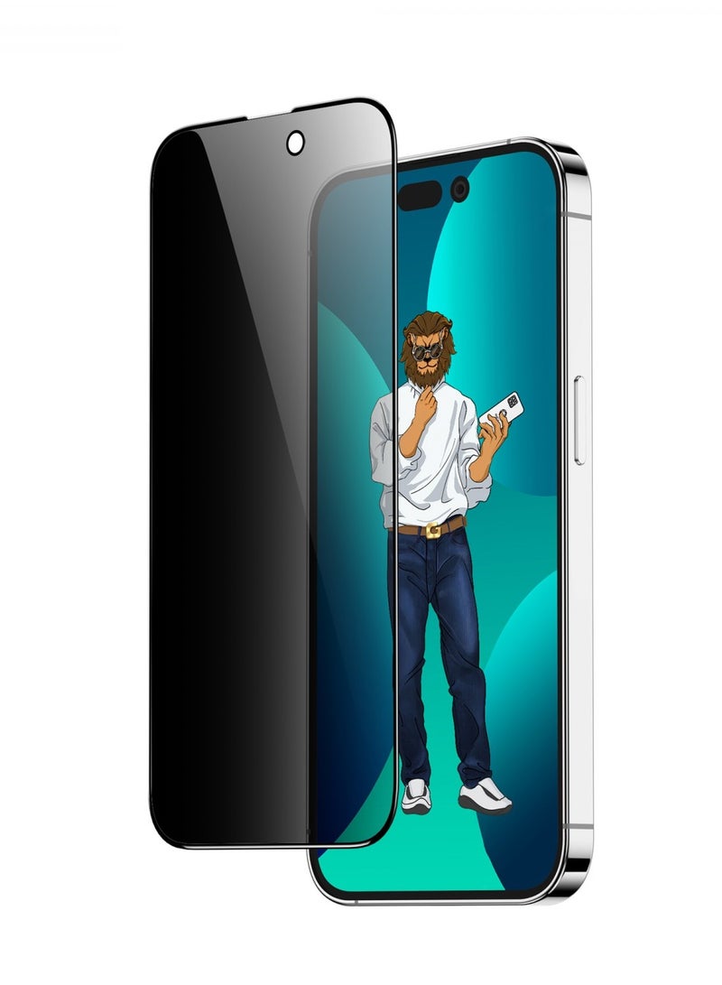 GREEN LION iPhone 13 Pro Max/14 Plus 6.7" Screen Protector 9H Steve Privacy Anti-Peeping Full Glass / Anti Fingerprint / Grease Resistance / Anti Scratch / Crystal Clear / Highly Responsive - Black Edge/Privacy - Image 1