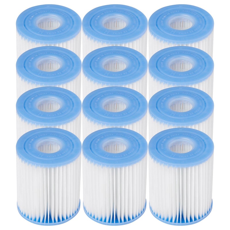 Intex Swimming Pool Easy Set Filter Cartridge Replacement Type H for Filter Pumps 28601 & 28602 (12 Pack) - Image 1