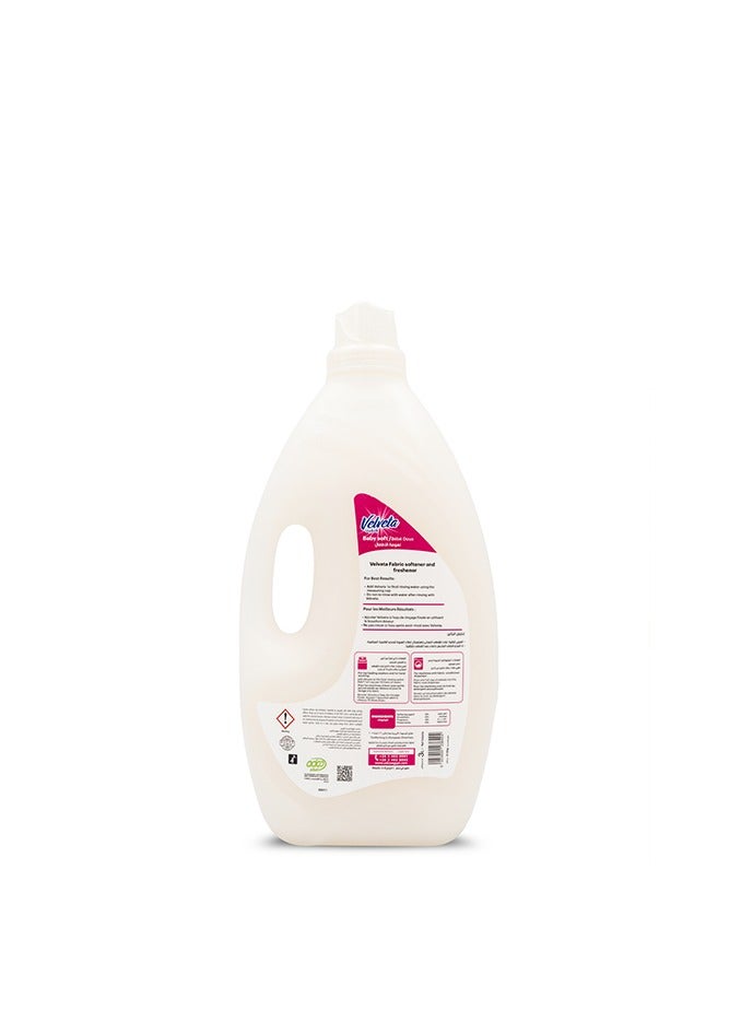 Velveta Fabric Softener - Baby Soft | 3L Gentle Freshness & Ultimate Softness | Hypoallergenic & Dermatologist-Tested - Image 2