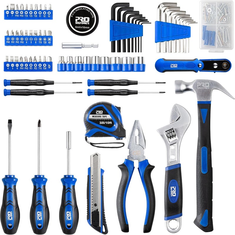 Prostormer 160-Piece Home Repair Tool Set, General Household Hand Tool Kit with Toolbox Storage Case for House, Garage, College Dorm and Office (Blue) - Image 2
