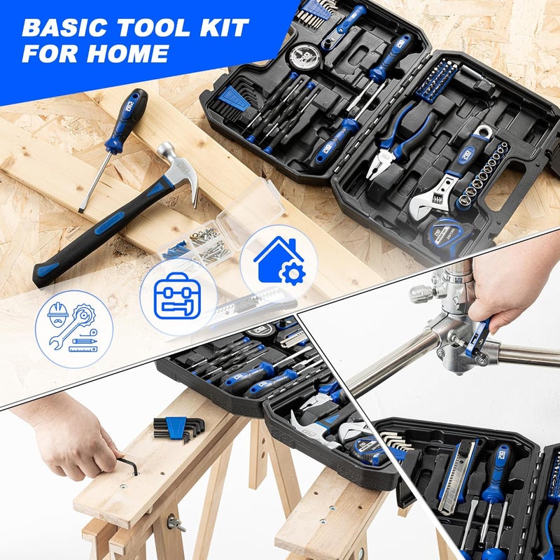 Prostormer 160-Piece Home Repair Tool Set, General Household Hand Tool Kit with Toolbox Storage Case for House, Garage, College Dorm and Office (Blue) - Image 4