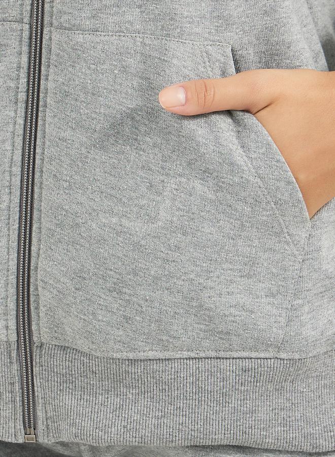 Styli Solid Front Zip Hoodie & Wide Leg Joggers Co-Ords - Image 5