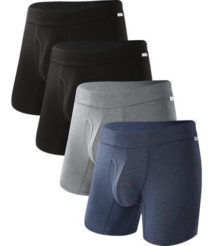 BAMBOO COOL Men's Underwear Boxer Briefs Pack Soft Breathable Long Underwear Boxer Briefs for Men - Image 1