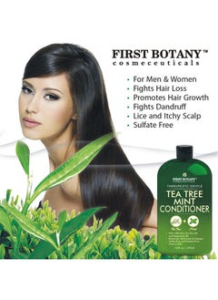 First Botany , Tea Tree Oil Conditioner 16 Fl Oz - Anti Dandruff Natural Oil Conditioner For Dry Itchy & Flaky Scalp - Sulfate Free Paraben Free Cleanser - Prevents Head Lice & Thinning  - Image 3