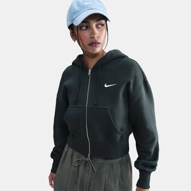 Nike Green Women's Sportswear Phoenix Cropped Hoodie for Women | Best Price UAE