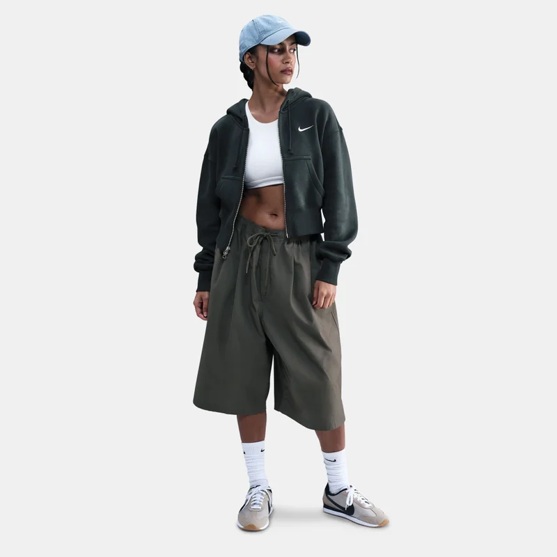 Nike Green Women's Sportswear Phoenix Cropped Hoodie for Women | Best Price UAE