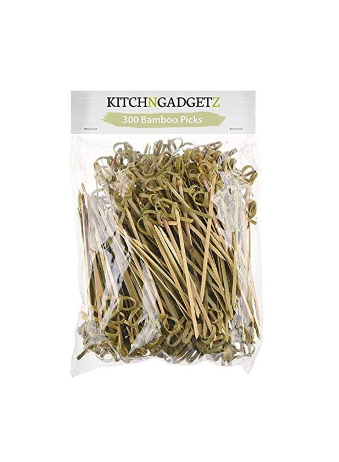 300-Piece Cocktail Picks With Looped Knot Green 4.1inch  - Image 1