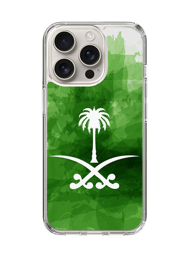 Stylizedd For iPhone 16 Pro Case [Compatible with MagSafe] Slim Magnetic cover Clear Phone Case - Saudi Emblem - Image 1