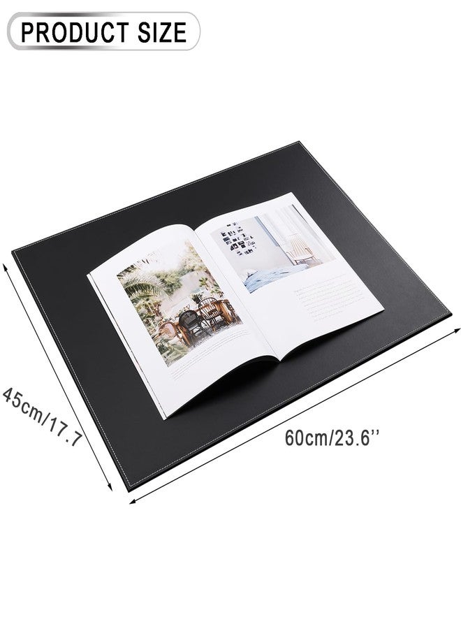 KINGFOM Desk Pad & Mat 24" x 18" Protector Large Mouse Pad PU Leather for Desktops and Laptops (Black) - Image 2