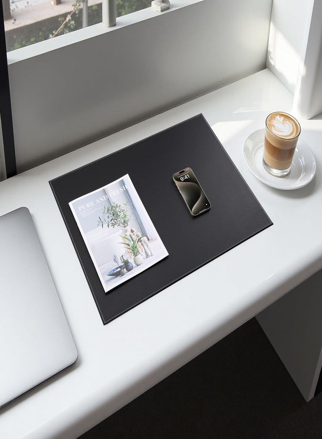 KINGFOM Desk Pad & Mat 24" x 18" Protector Large Mouse Pad PU Leather for Desktops and Laptops (Black) - Image 4