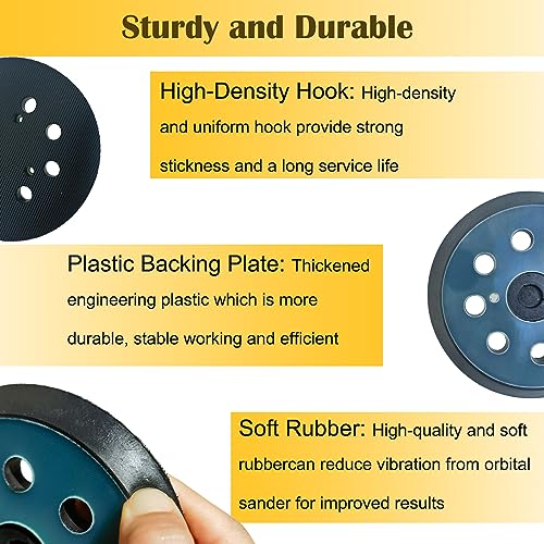Tockrop 2 Pack Replacement Sander Pads for 5" Dewalt Sander, 8-Hole Hook and Loop Sanding Pads for DeWalt DW420 DW421 DW422 DW423 DW426 D26451 Random Orbital Sander - Image 3