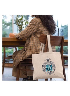 PRINTSHOP4ME Happy New Year With Printed Canvas Cotton Tote Bag Our Stylish And Perfect For Everyday Use-New Year Bags  - Image 3