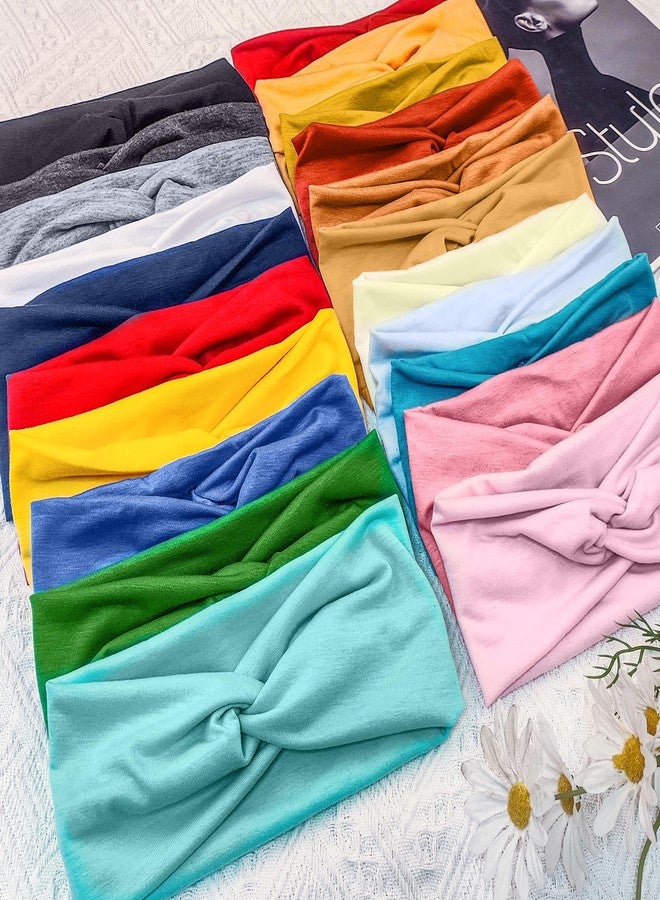 FEQO 21 Pieces Twist Headbands for Women Non-Slip Twisted Turban Stretchy Elastic Colorful Hair Bands for Workout Yoga Sports(Elegant Colors) - Image 4