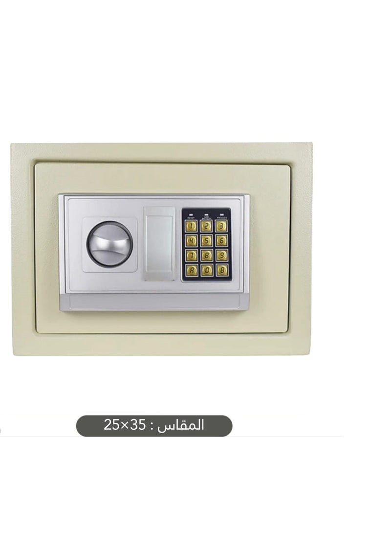 خزنة ابيض كبير رقمية إلكترونية مع قفل لوحة مفاتيح إلكتروني ومفتاح  - Image 1