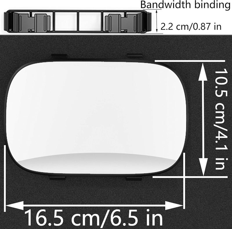 KEWAYO 67 Auto Visor Mirror  Universal Adjustable Makeup Vanity Mirror with Dual Spring Clips for CarTruckSUV  Sun Shade Design  Wide Angle View Black - Image 2