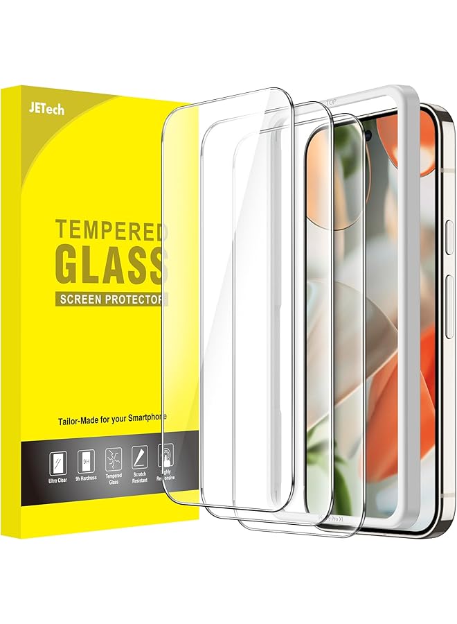 Jetech Screen Protector For Google Pixel 9 Pro Xl Tempered Glass Film With Easy Installation Tool Fingerprint Compatible Hd Clear 3 Pack - Image 1
