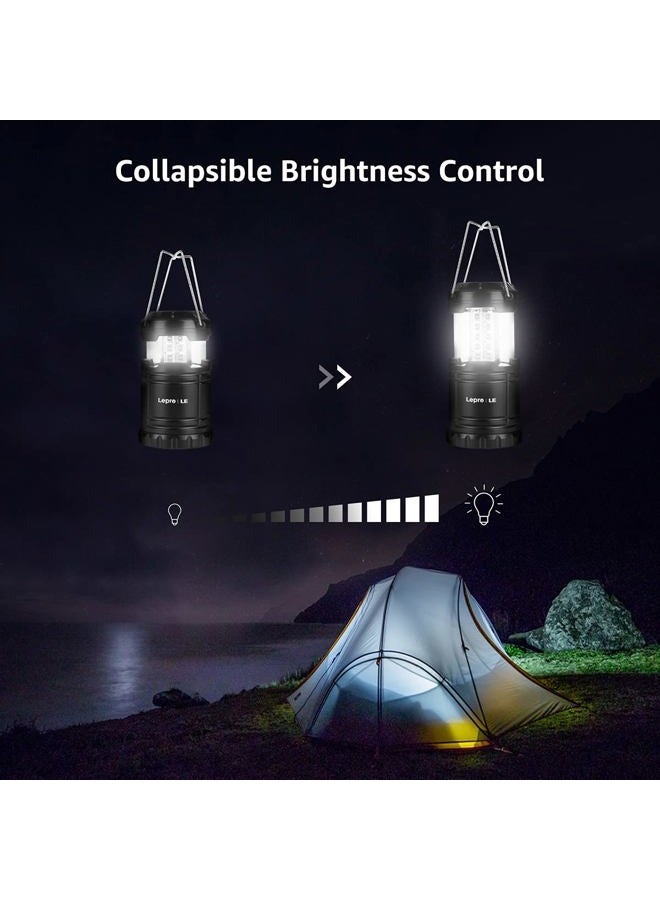 Lepro LED Camping Lanterns Battery Powered, Collapsible, IPX4 Water Resistant, Super Bright, Outdoor Portable Lights for Emergency, power outage flashlight survival kit, 4 Pack - Image 4