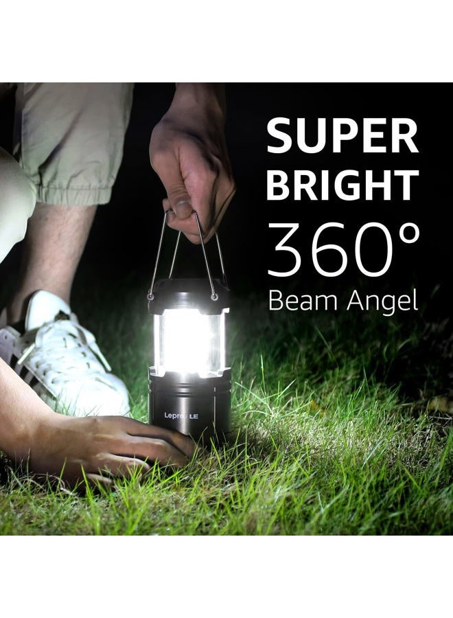 Lepro LED Camping Lanterns Battery Powered, Collapsible, IPX4 Water Resistant, Super Bright, Outdoor Portable Lights for Emergency, power outage flashlight survival kit, 4 Pack - Image 2